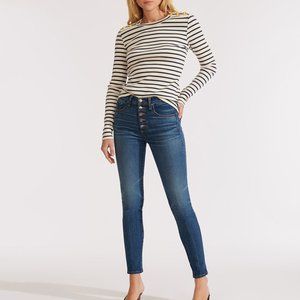 Veronica Beard High Rise Button Fly Skinny 28
